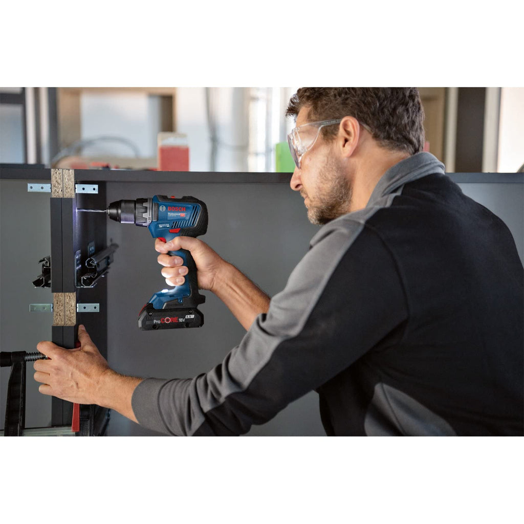 Bosch Professional 18V System Akku Bohrschrauber GSR 18V-55 (max. Drehmoment 55 Nm, 1.800 min⁻¹, inkl. 2x Akku ProCORE18V 4.0Ah, Schnellladegerät GAL 18V-40, Einlage, L-BOXX)