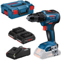 Bosch Professional 18V System Akku Bohrschrauber GSR 18V-55 (max. Drehmoment 55 Nm, 1.800 min⁻¹, inkl. 2x Akku ProCORE18V 4.0Ah, Schnellladegerät GAL 18V-40, Einlage, L-BOXX)